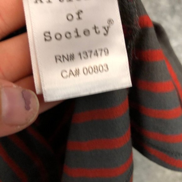 Articles of Society Tank Top S Red Gray Striped Square Neck Ribbed Knit Casual - Picture 8 of 12